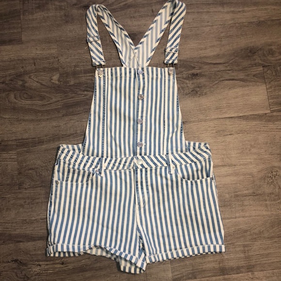 Garage Pants - Garage Striped Short Overalls